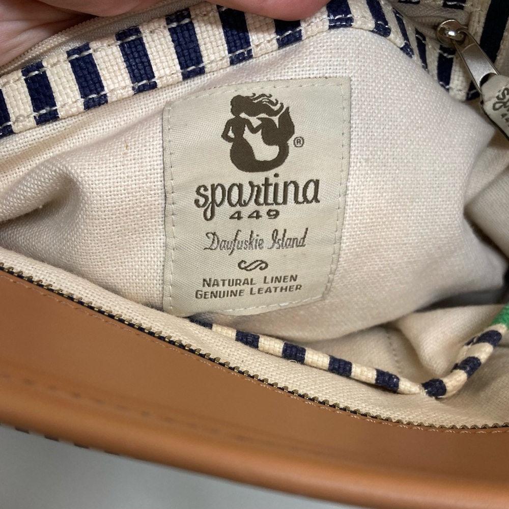 Spartina 449 Navy Floral Stripe Tote - Picture 6 of 11